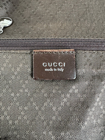 Vintage Gucci Fabric Shoulder Bag Brown