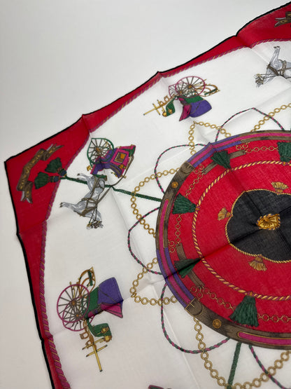 Vintage Celine Scarf red black white