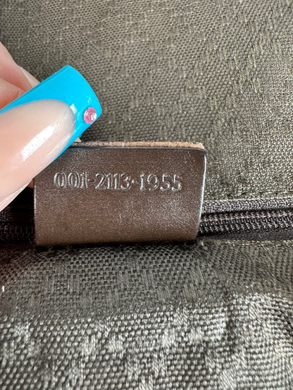 Vintage Gucci Fabric Shoulder Bag Brown