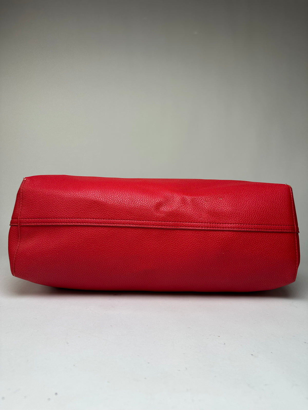 Vintage Emporio Armani Textured Leather Tote c. Mid-2010s Red