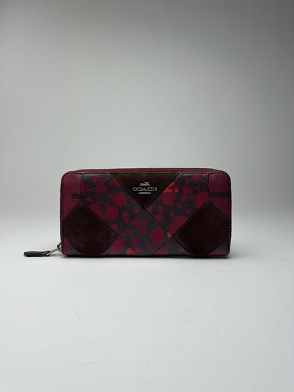 Portefeuille Coach vintage en cuir violet marron