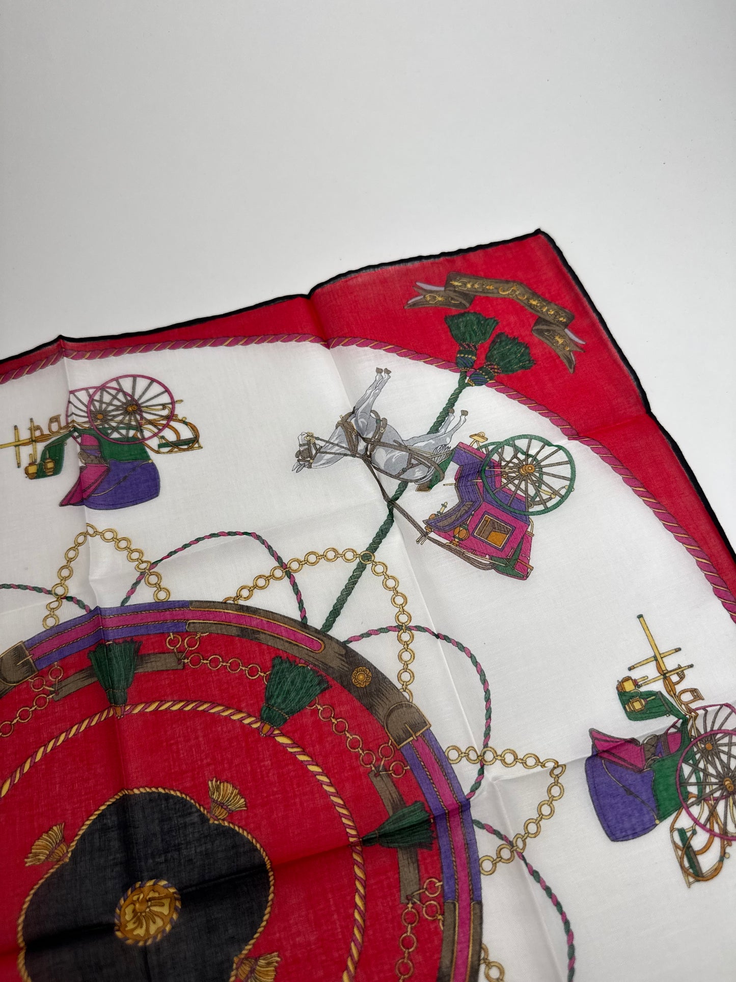 Vintage Celine Scarf red black white