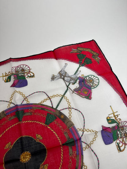 Vintage Celine Scarf red black white