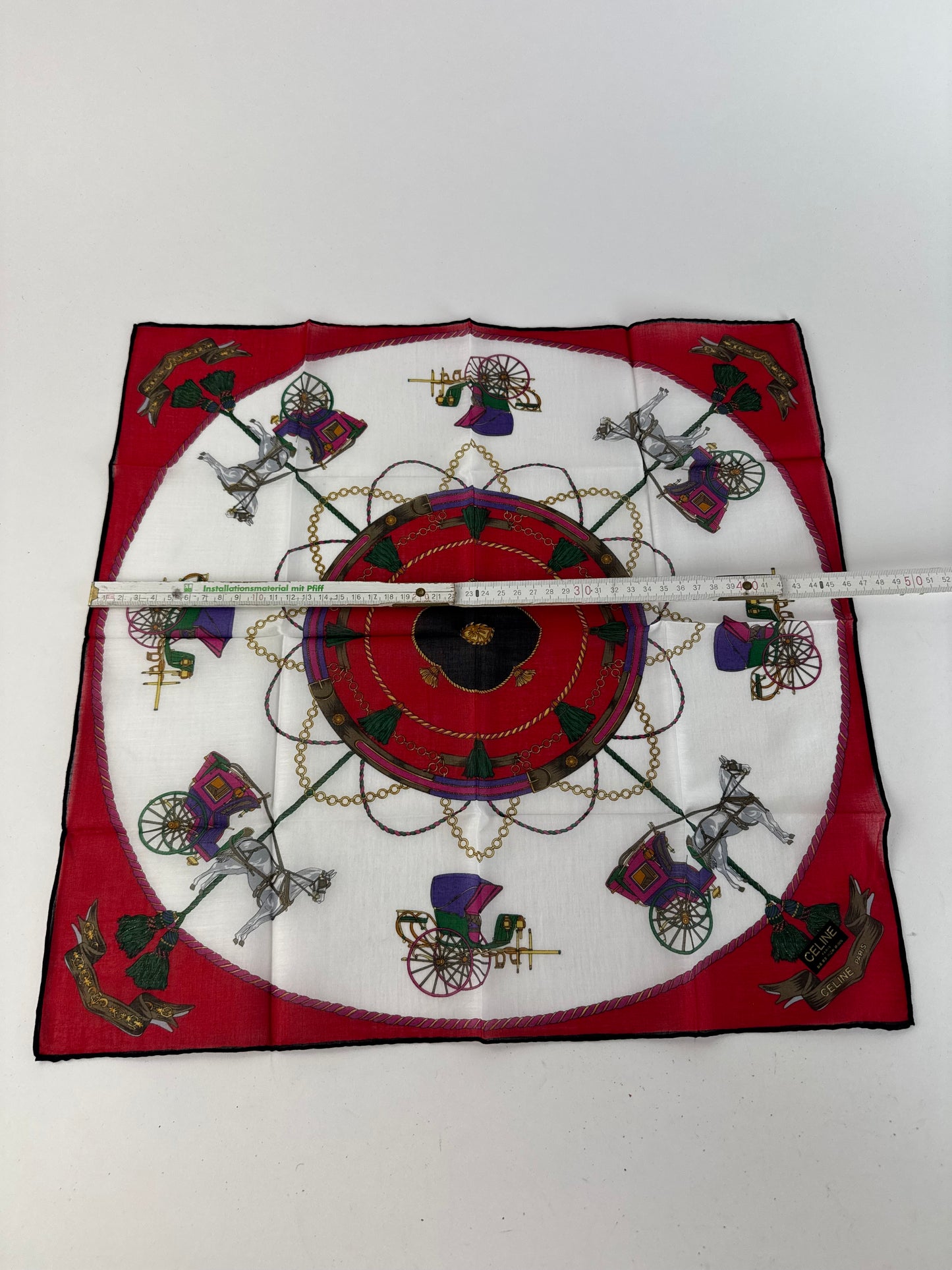 Vintage Celine Scarf red black white