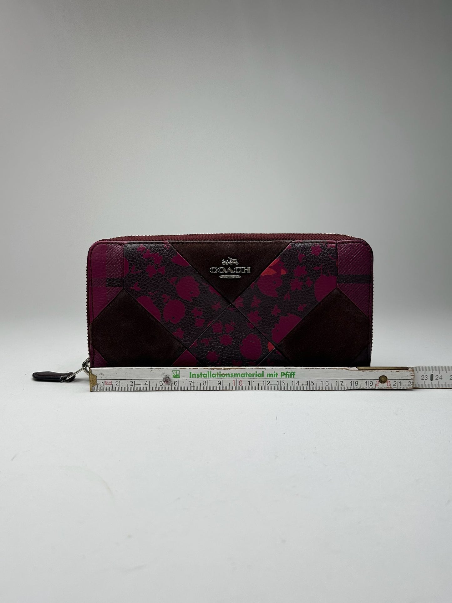 Portefeuille Coach vintage en cuir violet marron