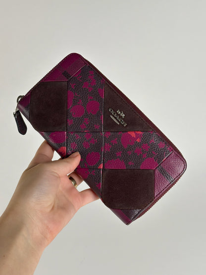 Portefeuille Coach vintage en cuir violet marron