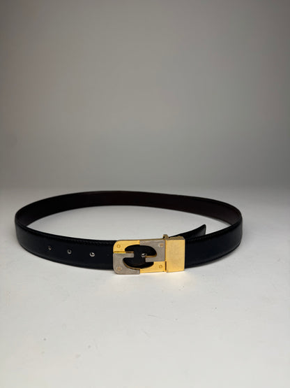 Vintage Gucci Leather 70s Belt Black
