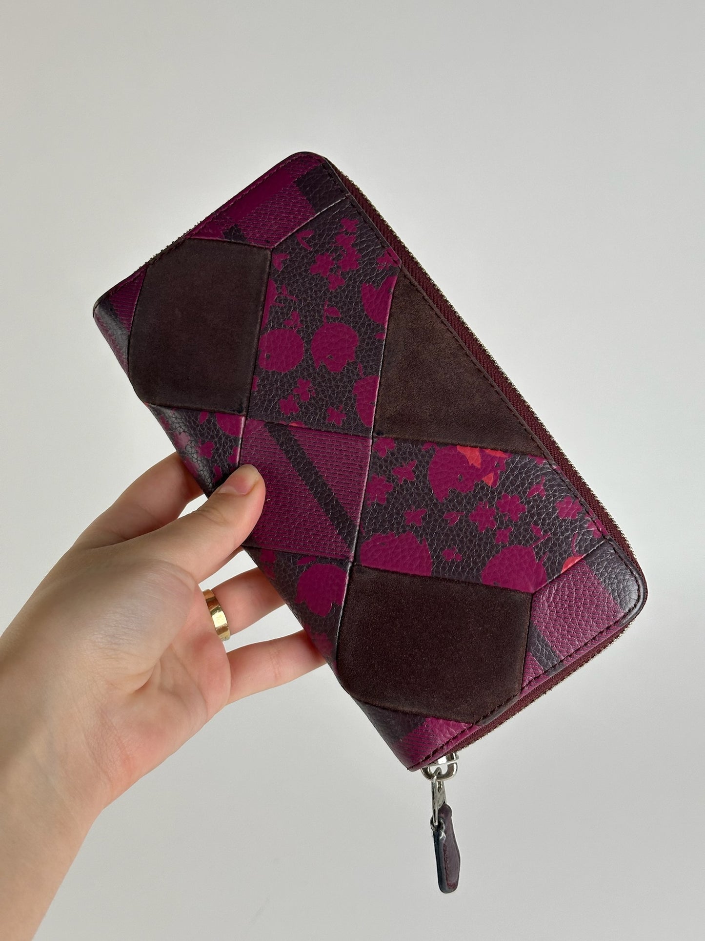 Portefeuille Coach vintage en cuir violet marron