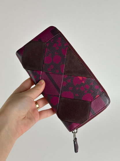 Portefeuille Coach vintage en cuir violet marron