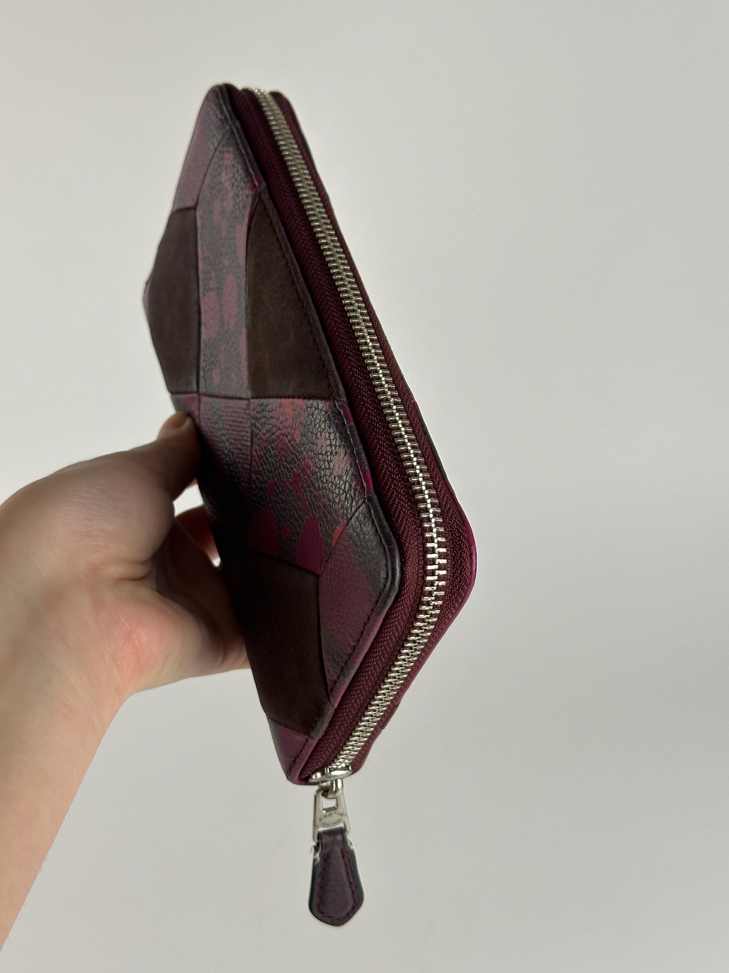 Portefeuille Coach vintage en cuir violet marron