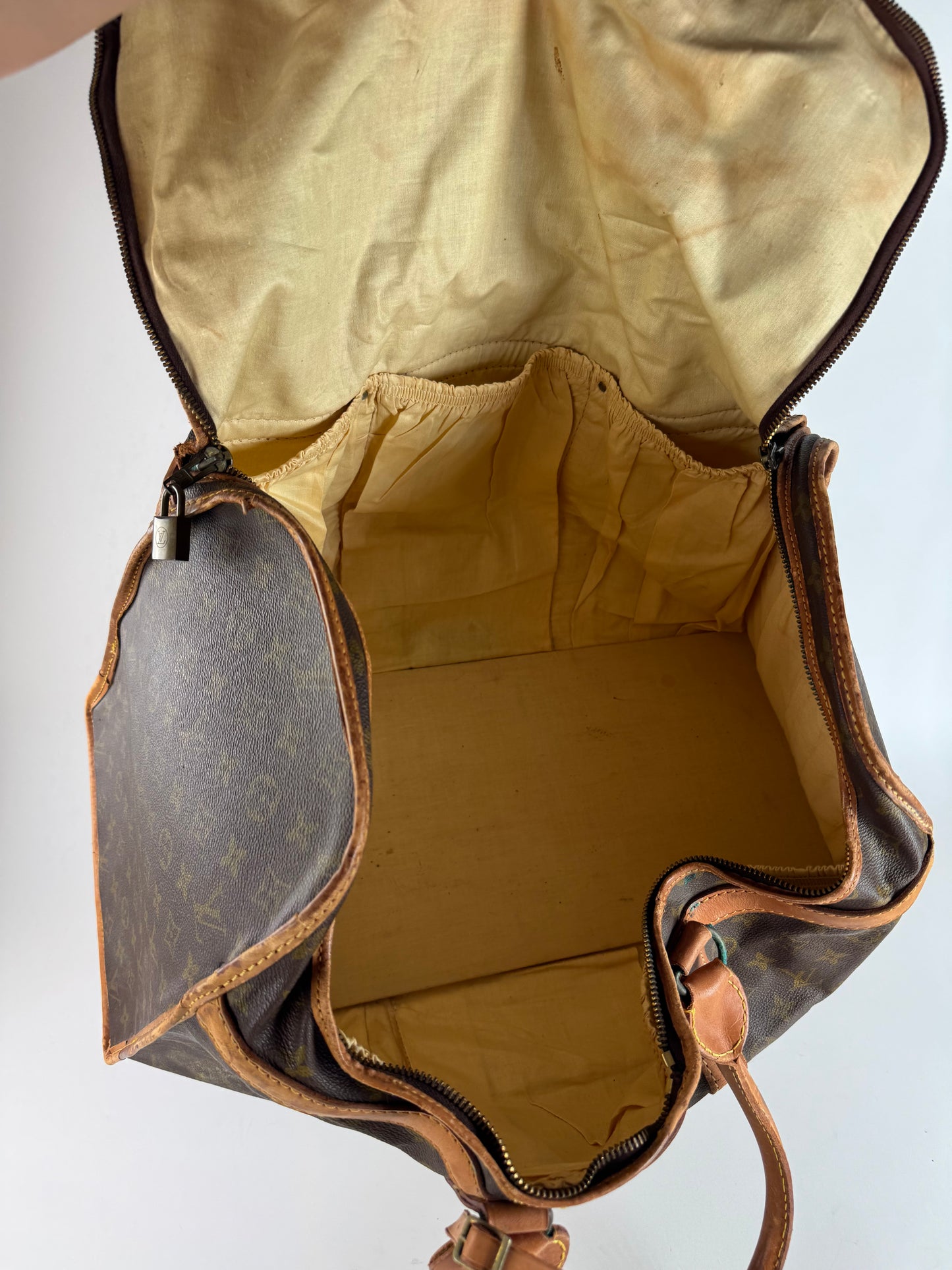 Vintage Louis Vuitton Monogram Leather Travel Bag Brown
