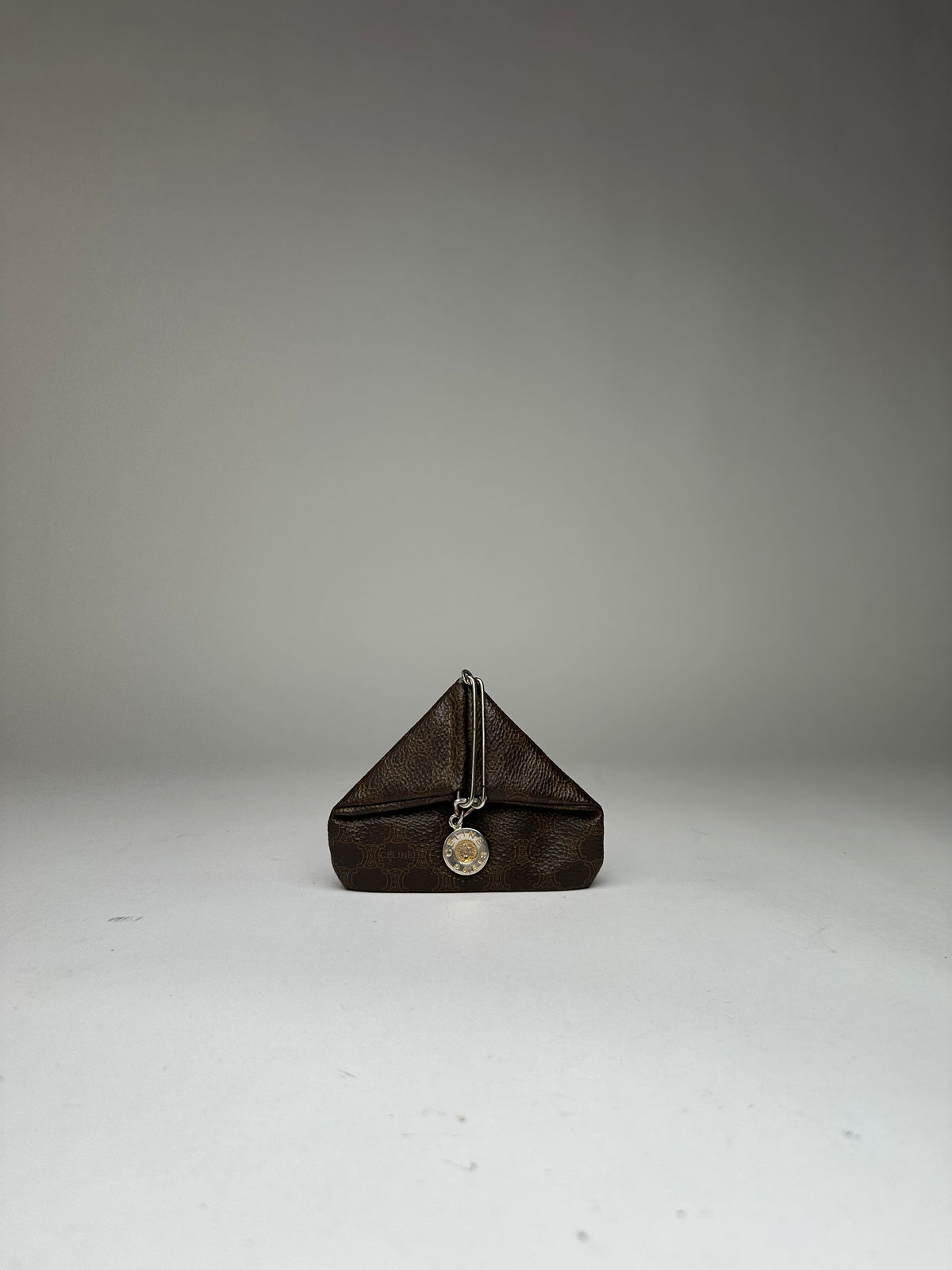 Vintage Celine Macadam Folding Clutch Late 1970s Dark Brown