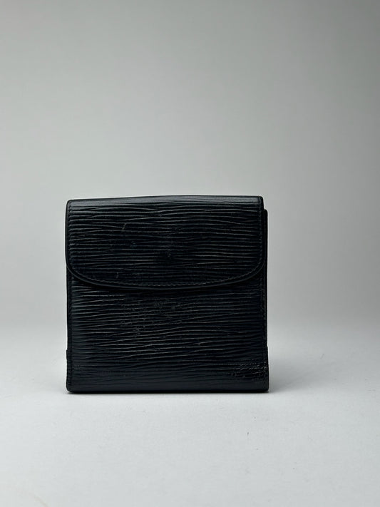 Portefeuille vintage en cuir Fendi Roma EPI noir