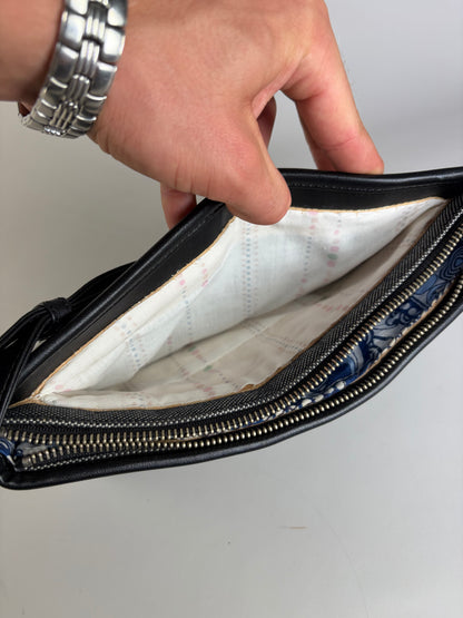 Vintage Courreges Structured Shoulder Bag Black Grey Blue