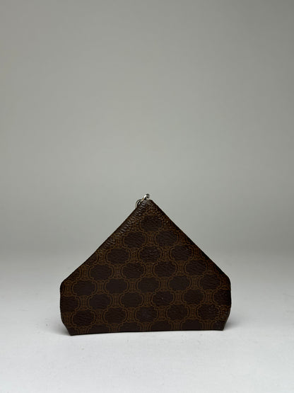 Vintage Celine Macadam Folding Clutch Late 1970s Dark Brown