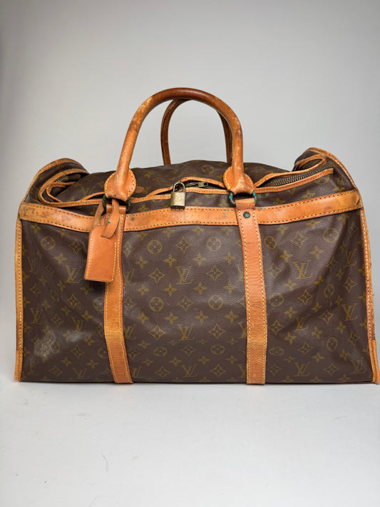 Vintage Louis Vuitton Monogram Leather Travel Bag Brown