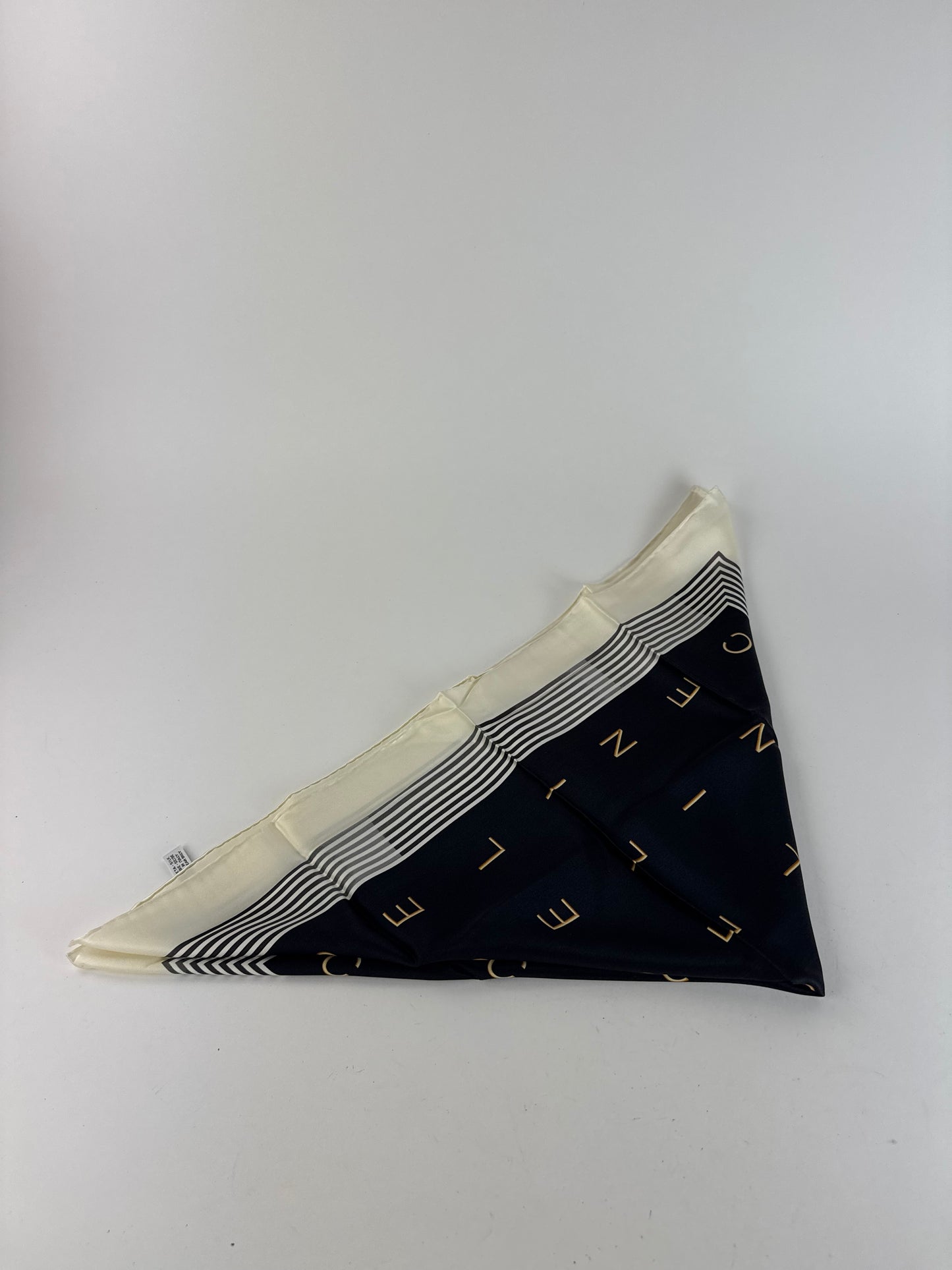 Vintage Celine Paris Silk Scarf black white