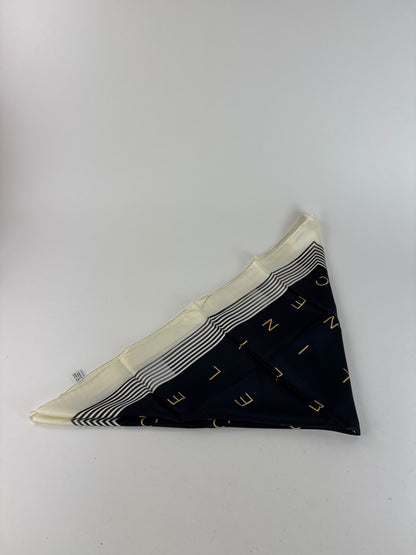 Vintage Celine Paris Silk Scarf black white
