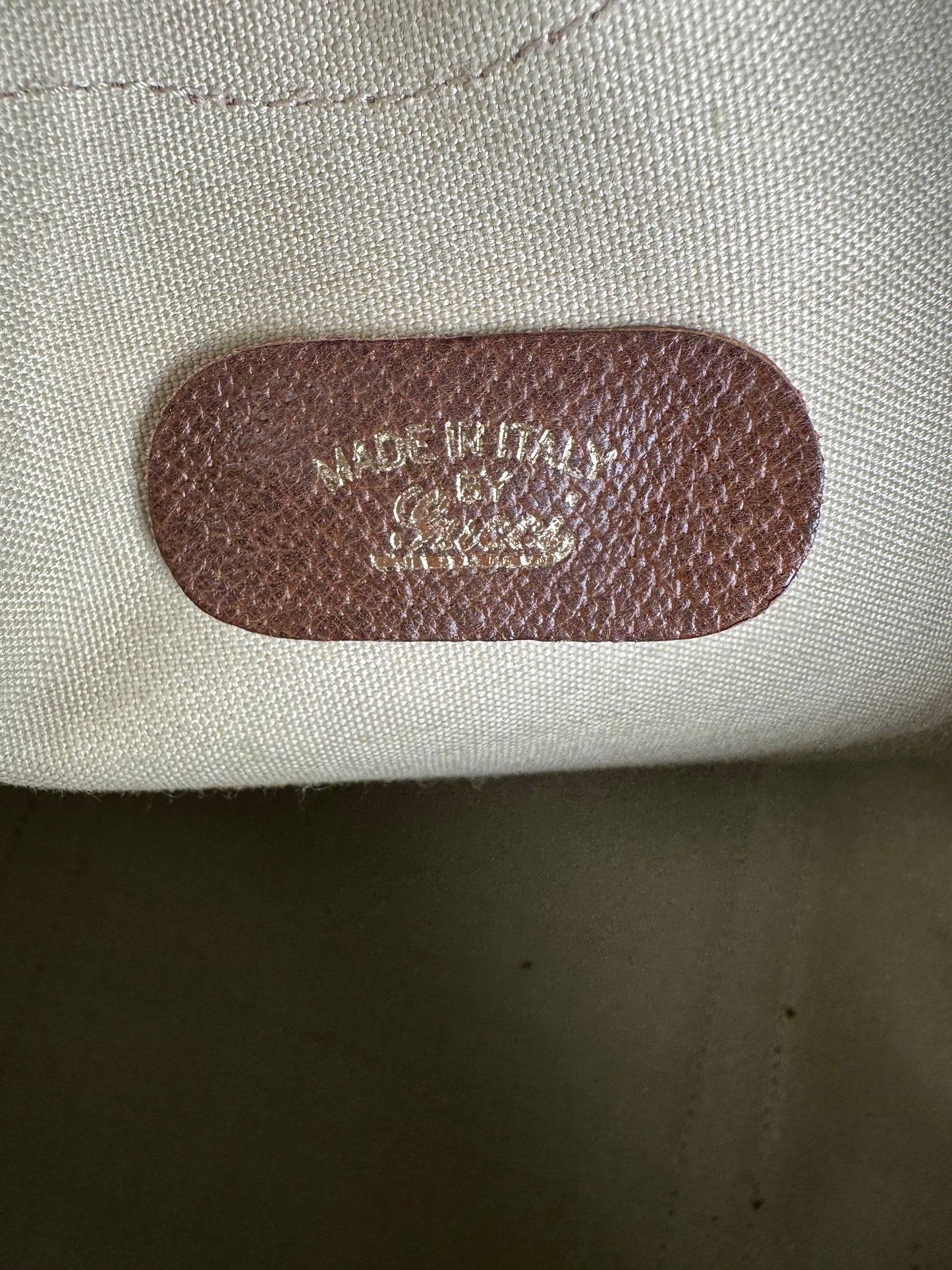 Vintage Gucci GG Canvas Duffle Bag Beige Leather Monogram