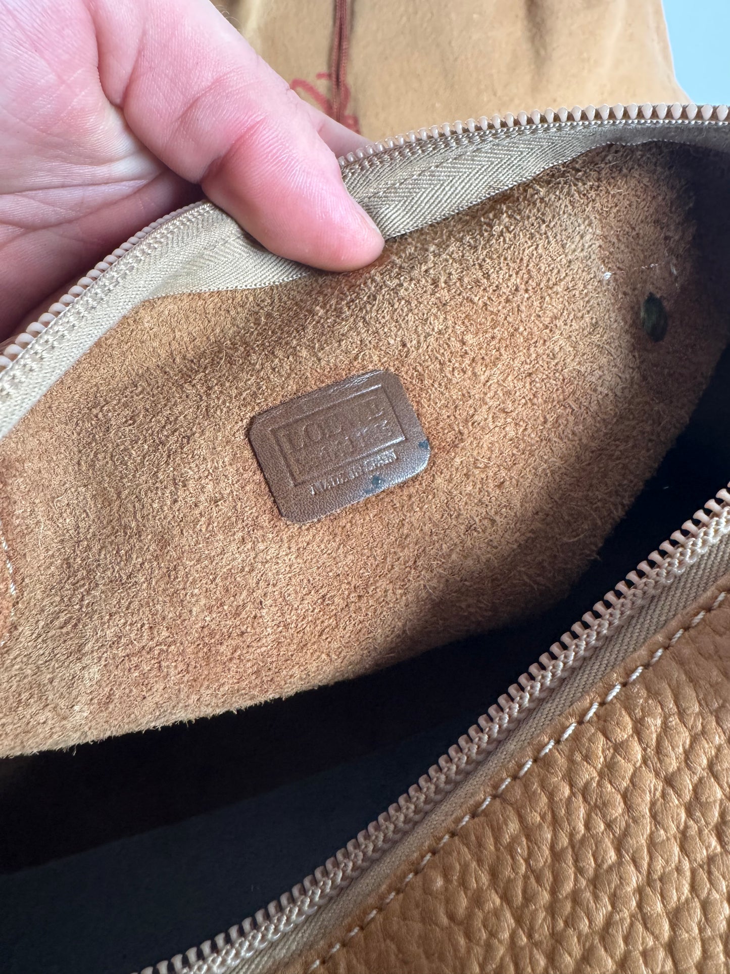 Vintage Loewe Madrid Mini Boston Bag camel