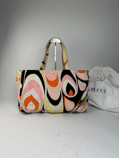 Vintage Emilio Pucci Fabric Tote Bag Multicolor