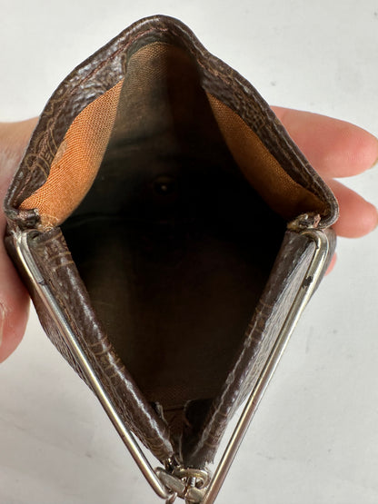 Vintage Celine Macadam Folding Clutch Late 1970s Dark Brown
