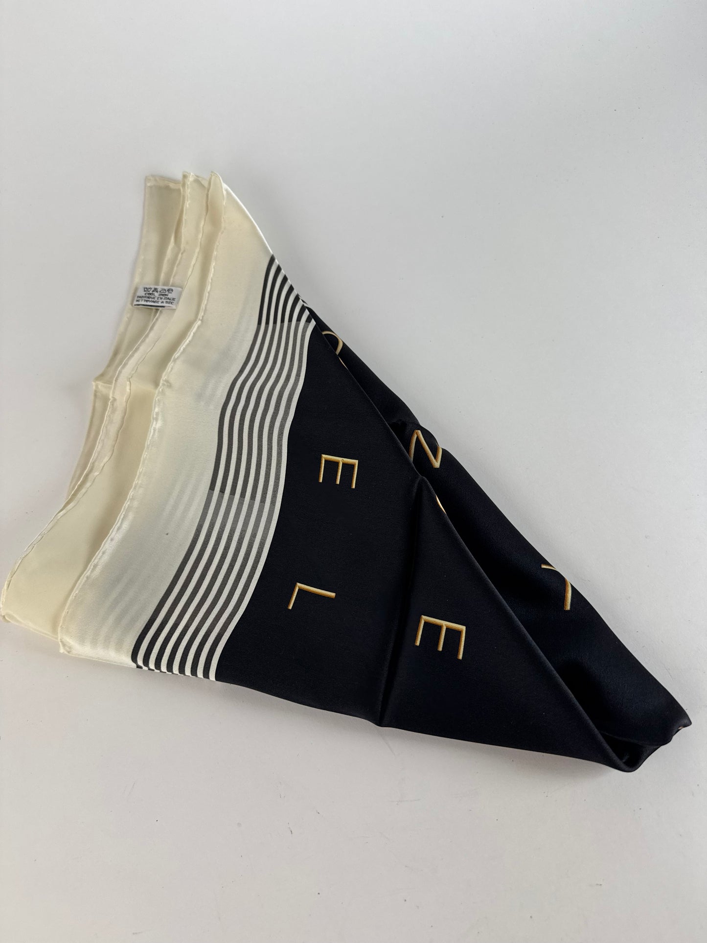 Vintage Celine Paris Silk Scarf black white