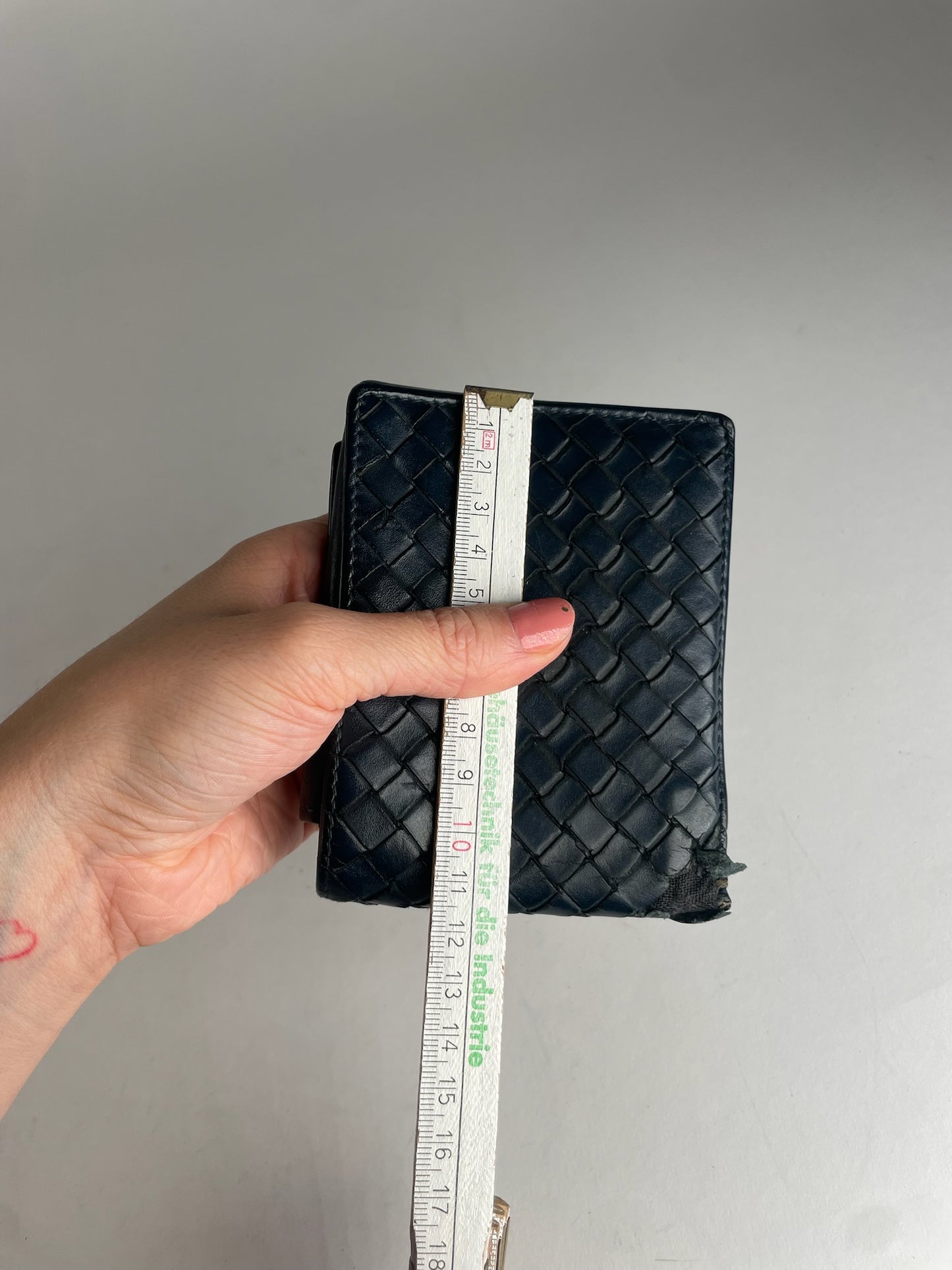 Vintage Bottega Veneta Flapable Leather Intrecciato Wallet Black