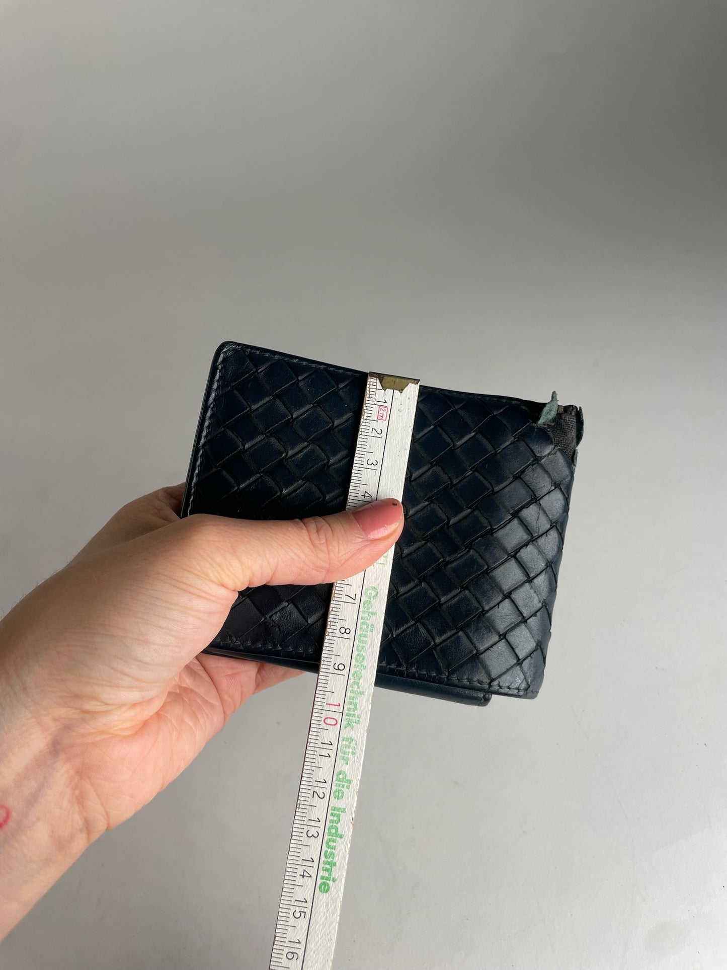 Vintage Bottega Veneta Flapable Leather Intrecciato Wallet Black