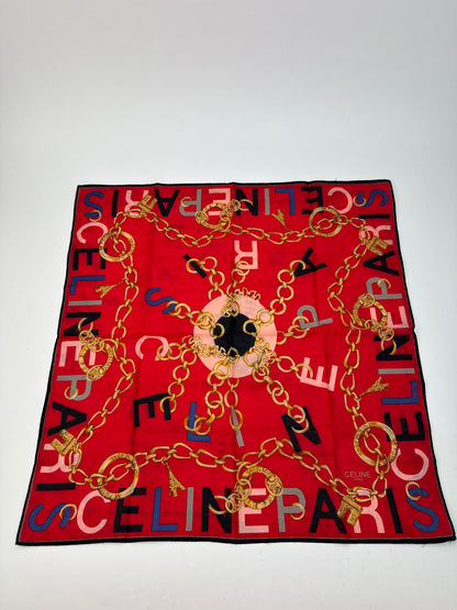 Vintage Celine Scarf red black