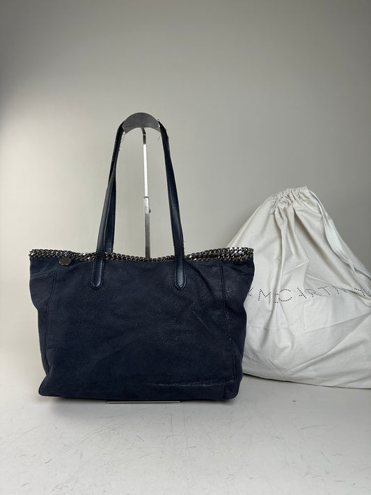 Vintage Stella McCartney Falabella Tote Faux Suede Navy