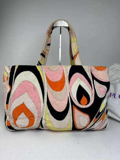 Vintage Emilio Pucci Fabric Tote Bag Multicolor
