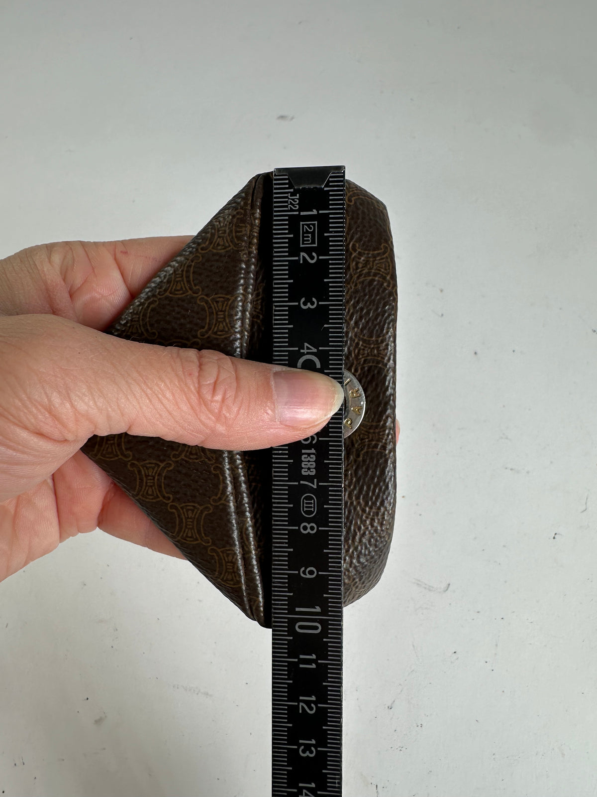 Vintage Celine Macadam Folding Clutch Late 1970s Dark Brown