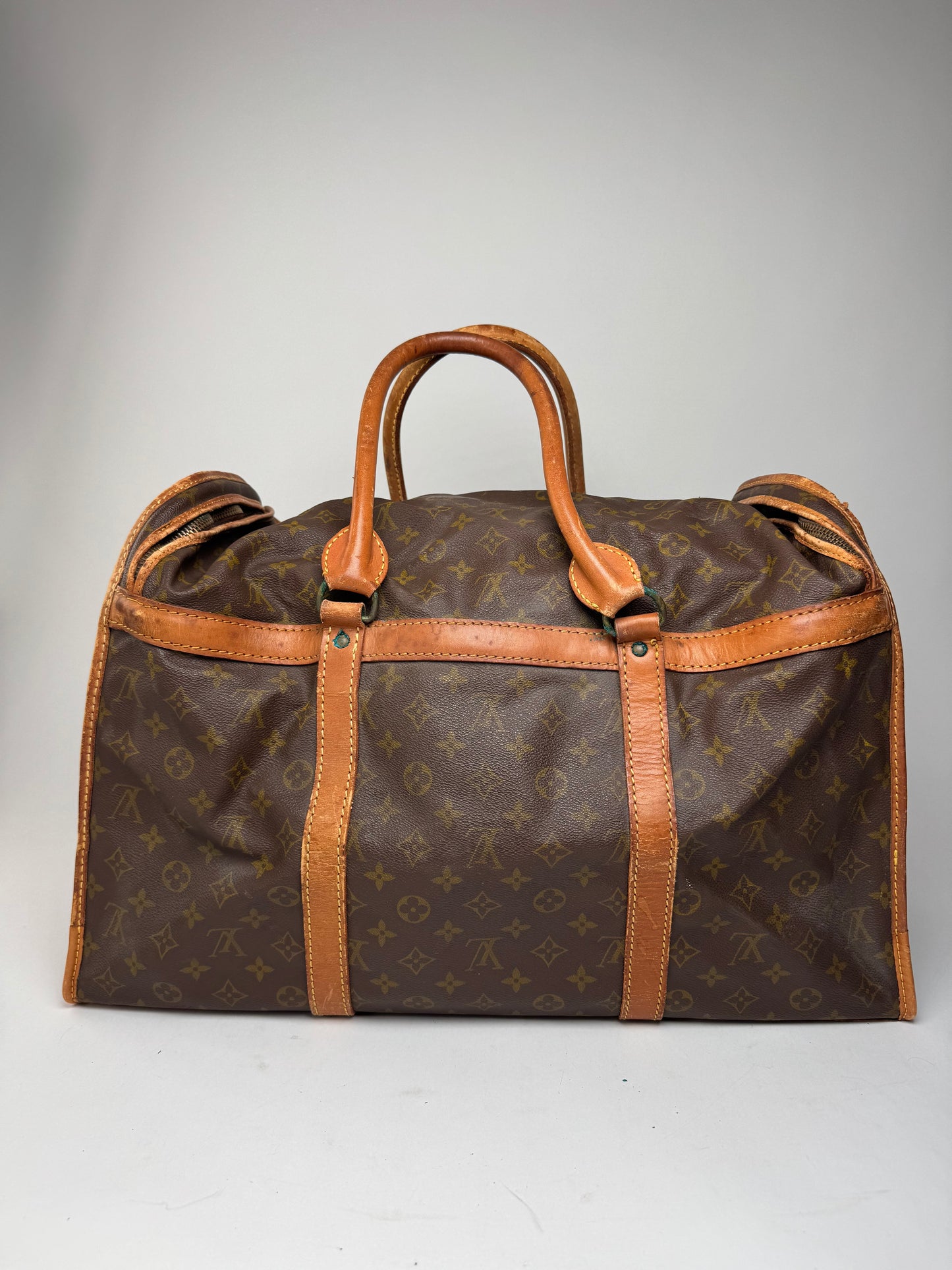 Vintage Louis Vuitton Monogram Leather Travel Bag Brown