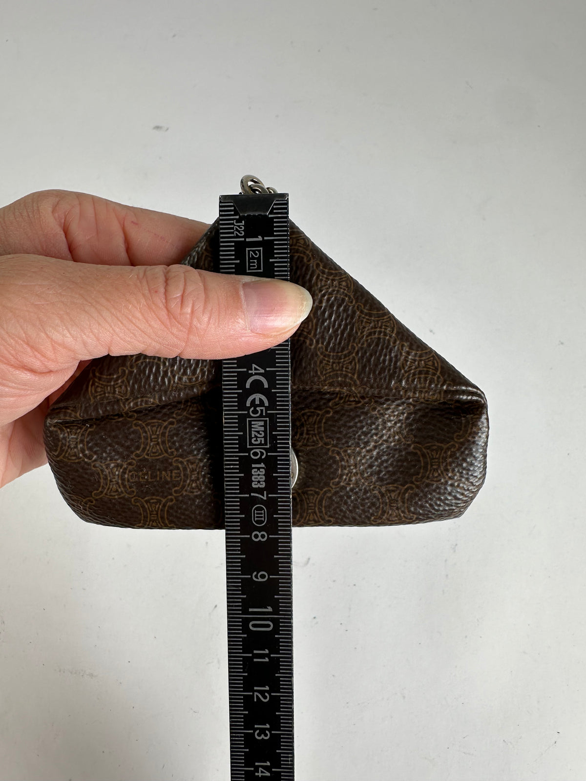 Vintage Celine Macadam Folding Clutch Late 1970s Dark Brown