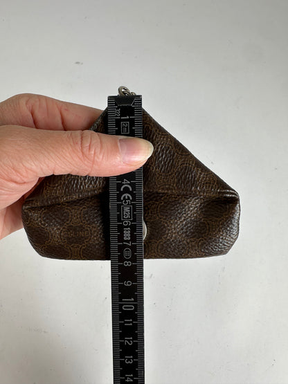 Vintage Celine Macadam Folding Clutch Late 1970s Dark Brown