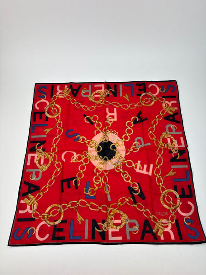 Vintage Celine Scarf red black