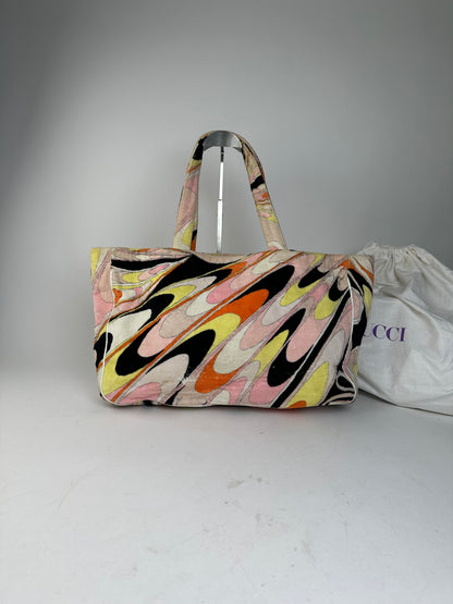 Vintage Emilio Pucci Fabric Tote Bag Multicolor