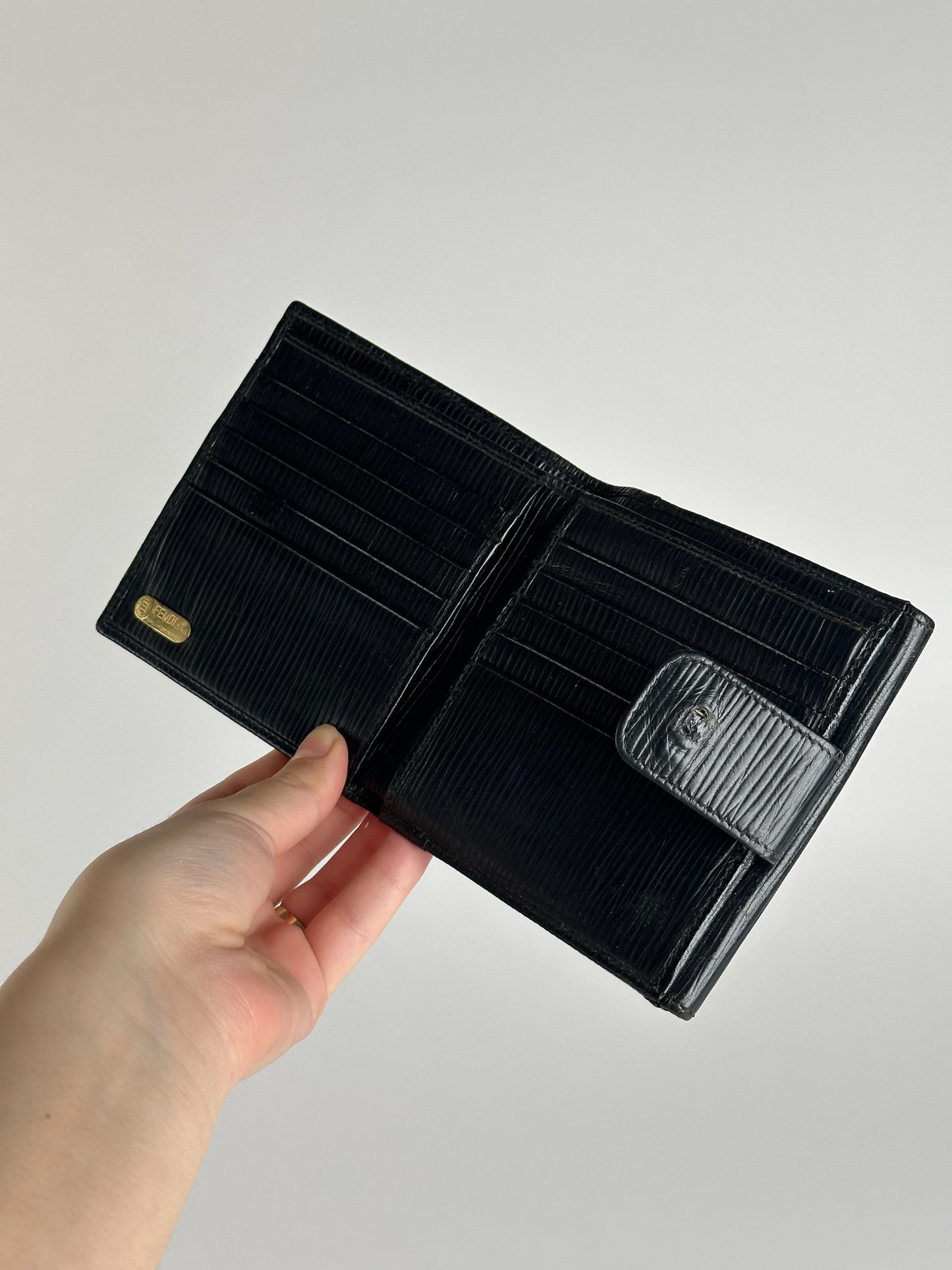 Vintage Fendi Roma EPI Leather Wallet black