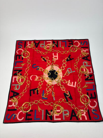 Vintage Celine Scarf red black