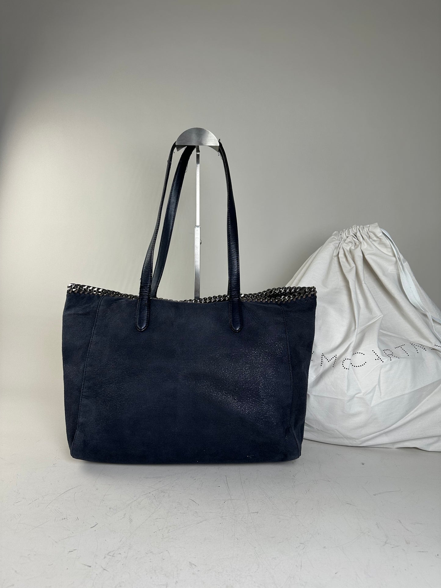 Vintage Stella McCartney Falabella Tote Faux Suede Navy