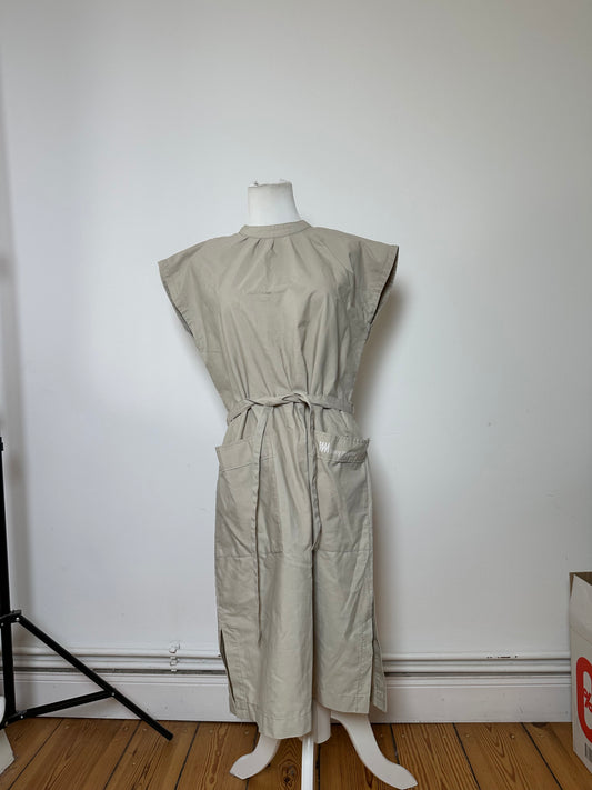 Vintage Issey Miyake Belted Dress c. Late 1980s Light Beige L