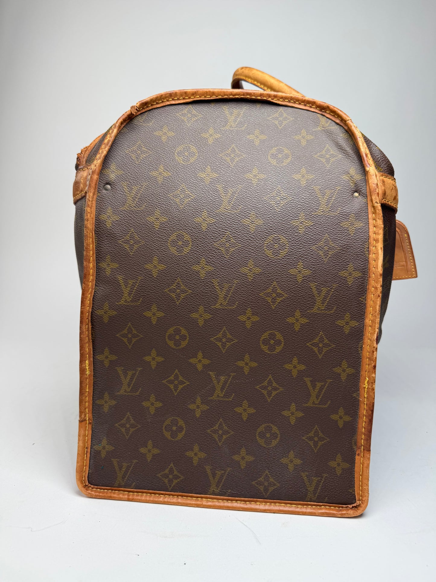 Vintage Louis Vuitton Monogram Leather Travel Bag Brown