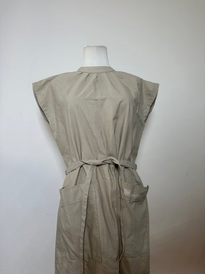 Vintage Issey Miyake Belted Dress c. Late 1980s Light Beige L