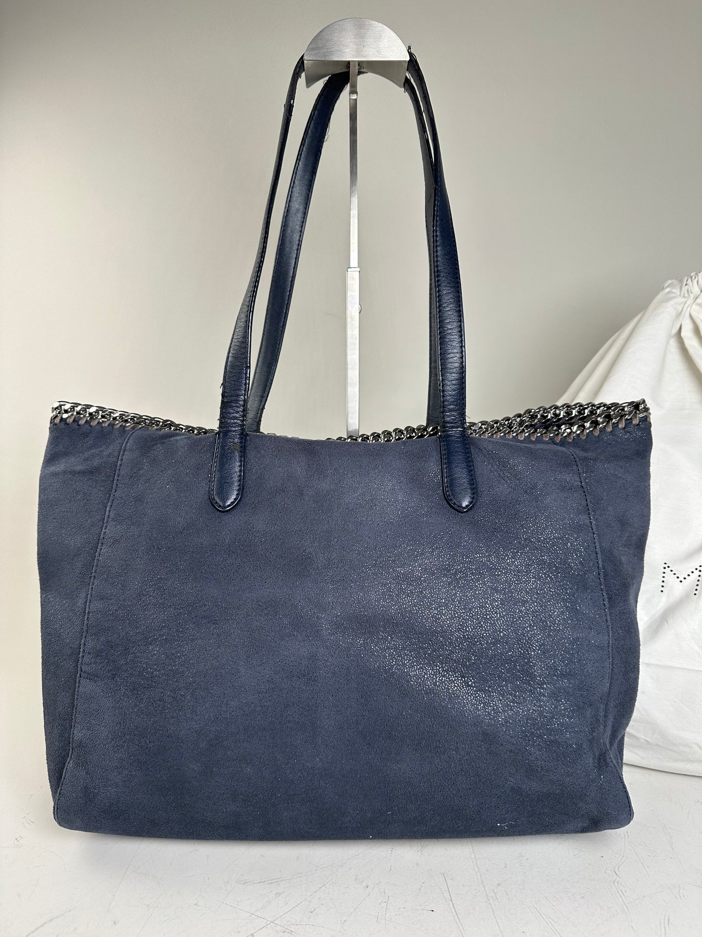 Vintage Stella McCartney Falabella Tote Faux Suede Navy
