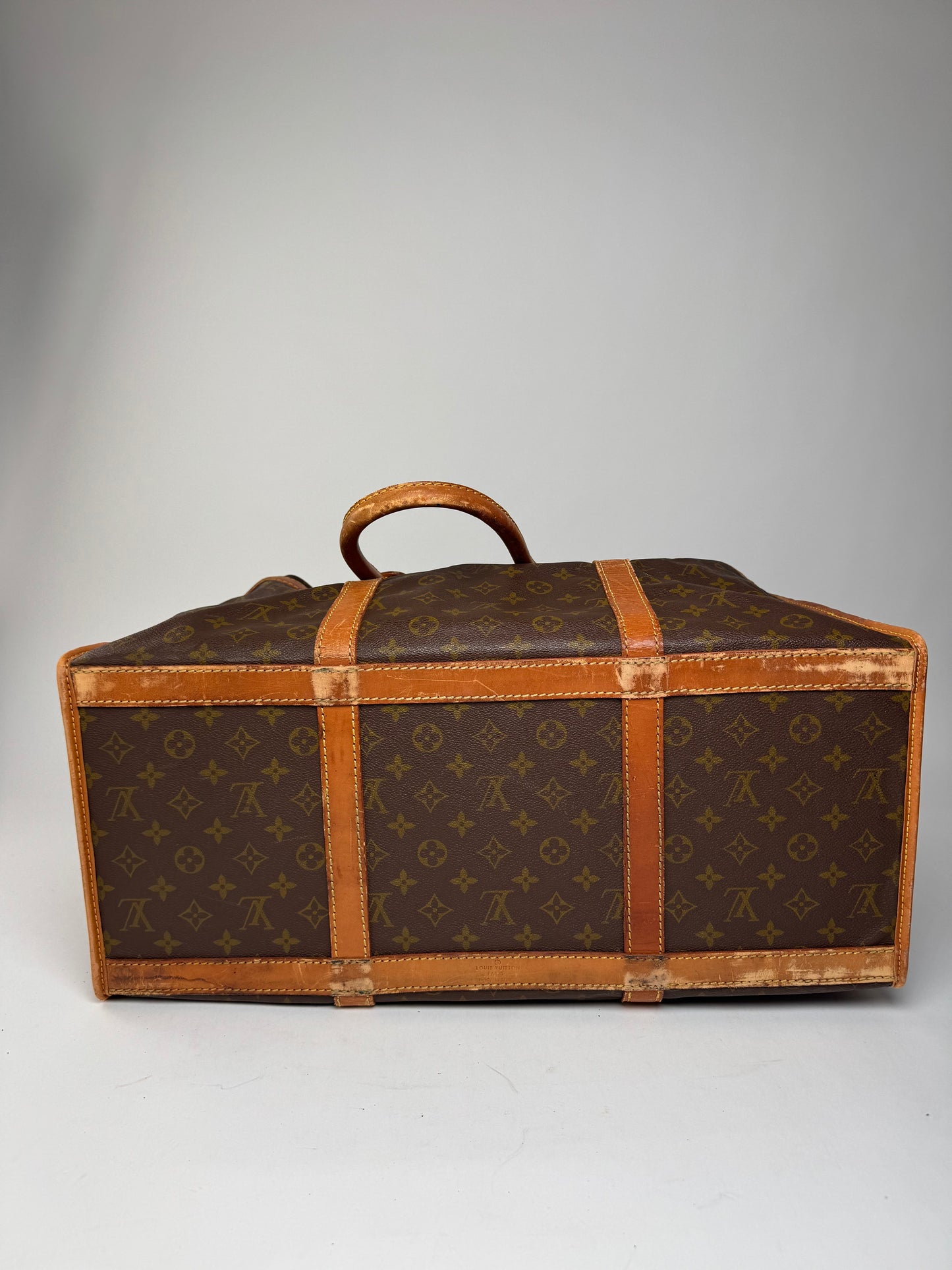 Vintage Louis Vuitton Monogram Leather Travel Bag Brown