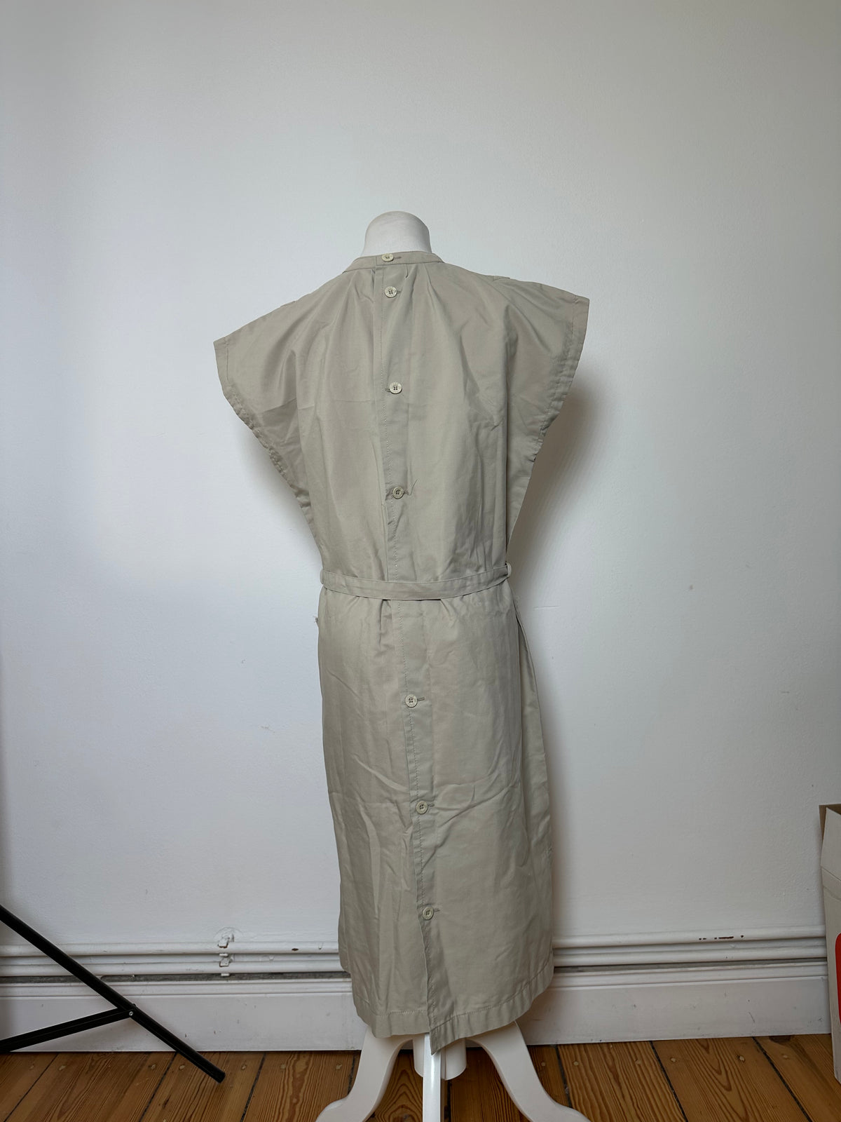 Vintage Issey Miyake Belted Dress c. Late 1980s Light Beige L