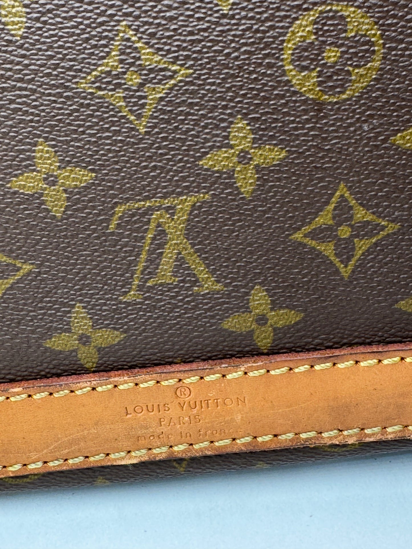 Vintage Louis Vuitton Monogram Leather Travel Bag Brown