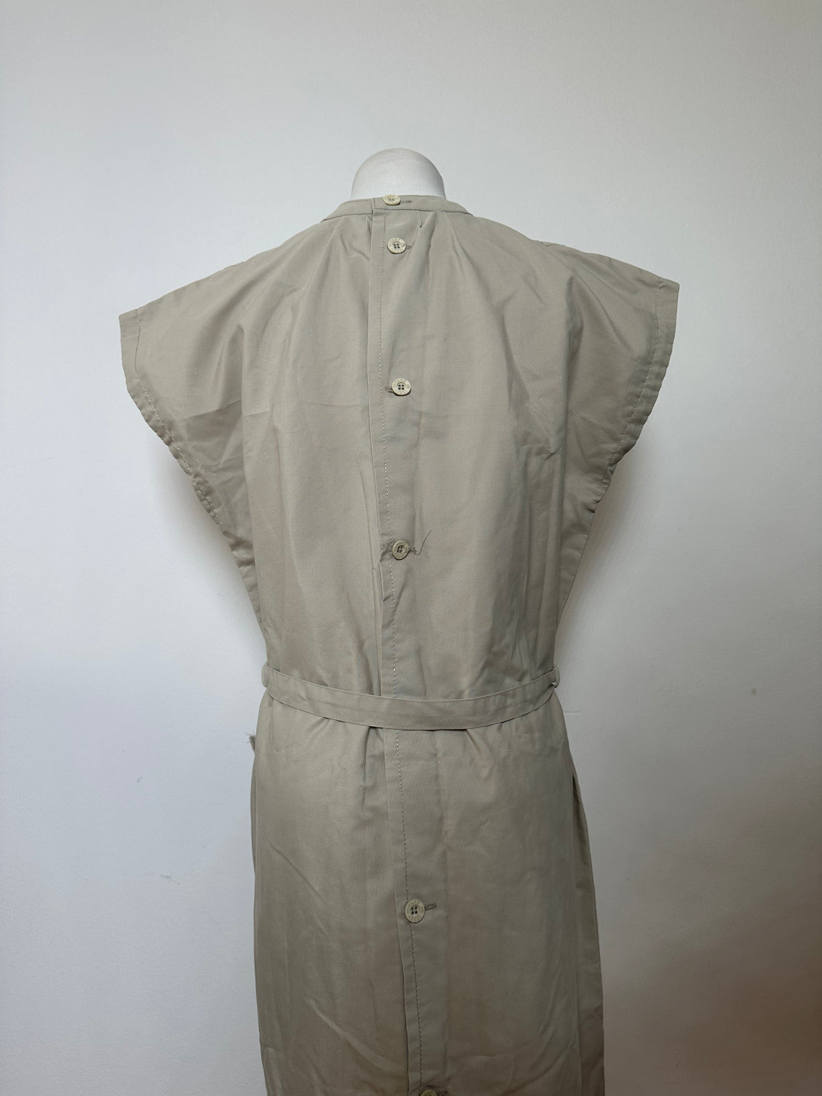 Vintage Issey Miyake Belted Dress c. Late 1980s Light Beige L