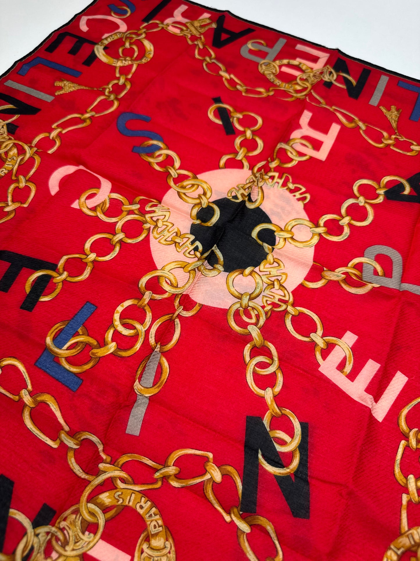 Vintage Celine Scarf red black